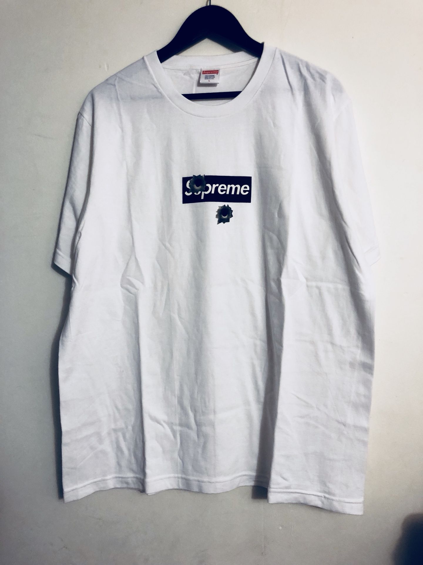 SUPREME Shibuya Store Opening Bullet Box Logo Tee T-shirt Gray