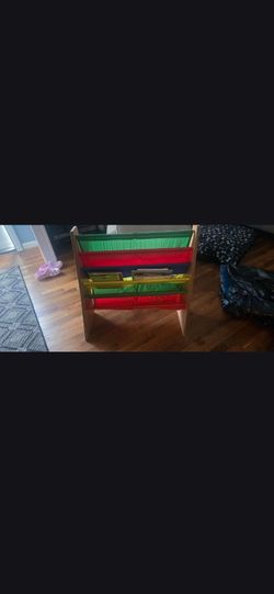 Kids Sling Bookshelf with Fabric Pockets