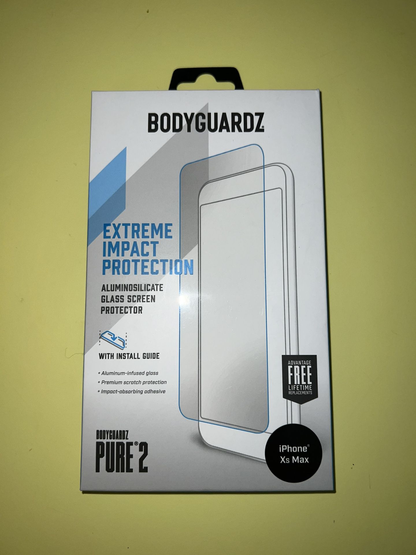 BRAND NEW Bodyguardz Pure 2 Edge Glass Protective Screen for iPhone XS Max
