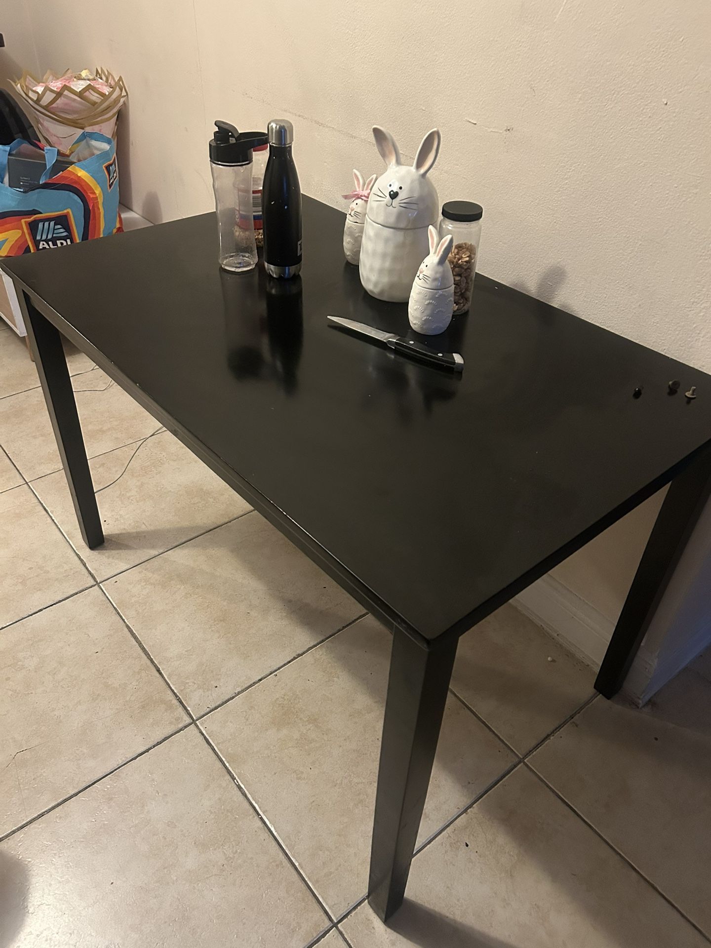 Black Table No Chairs