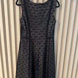 Anne Klein Elegant Sleeveless Black Overlay Dress (size 10) – Classic & Chic