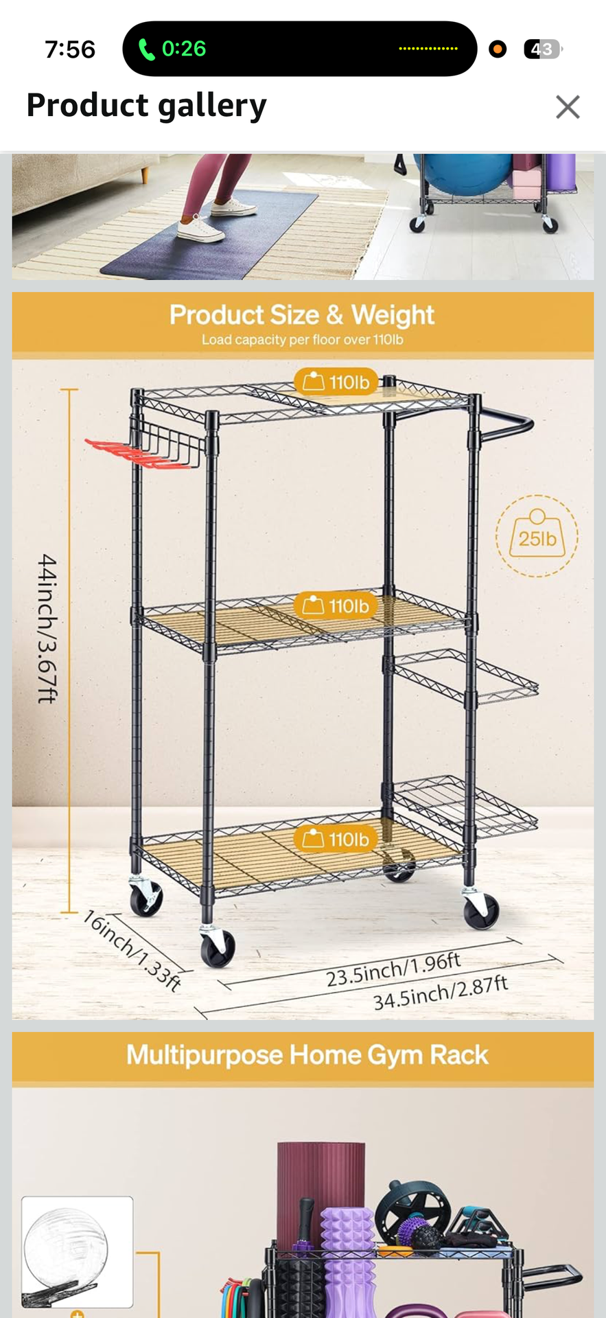 Cart Storage Rack for gym or other use