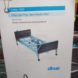 Drive Delta 1000 Ultra Light Plus Semi Electric Bed + Mattress/Rails