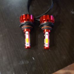 New Pair Of 9005 Led Headlight Bulbs 6000k Bright White Color 4 Sided Plug And Play 