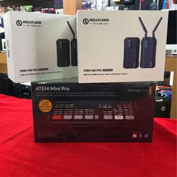 ATEM Mini Pro HDMI Switcher With 2 Hollyland Mars 300 PRO HDMI Wireless Video Transmitter/Receiver Sets (Enhanced)