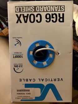 Vertical Cable RG6 Coax Cable 1000ft