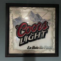 Framed Coors Light Beer Sign