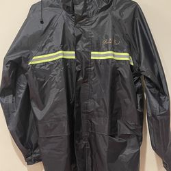 Black rain/trench jacket waterproof Size 8 unisex 