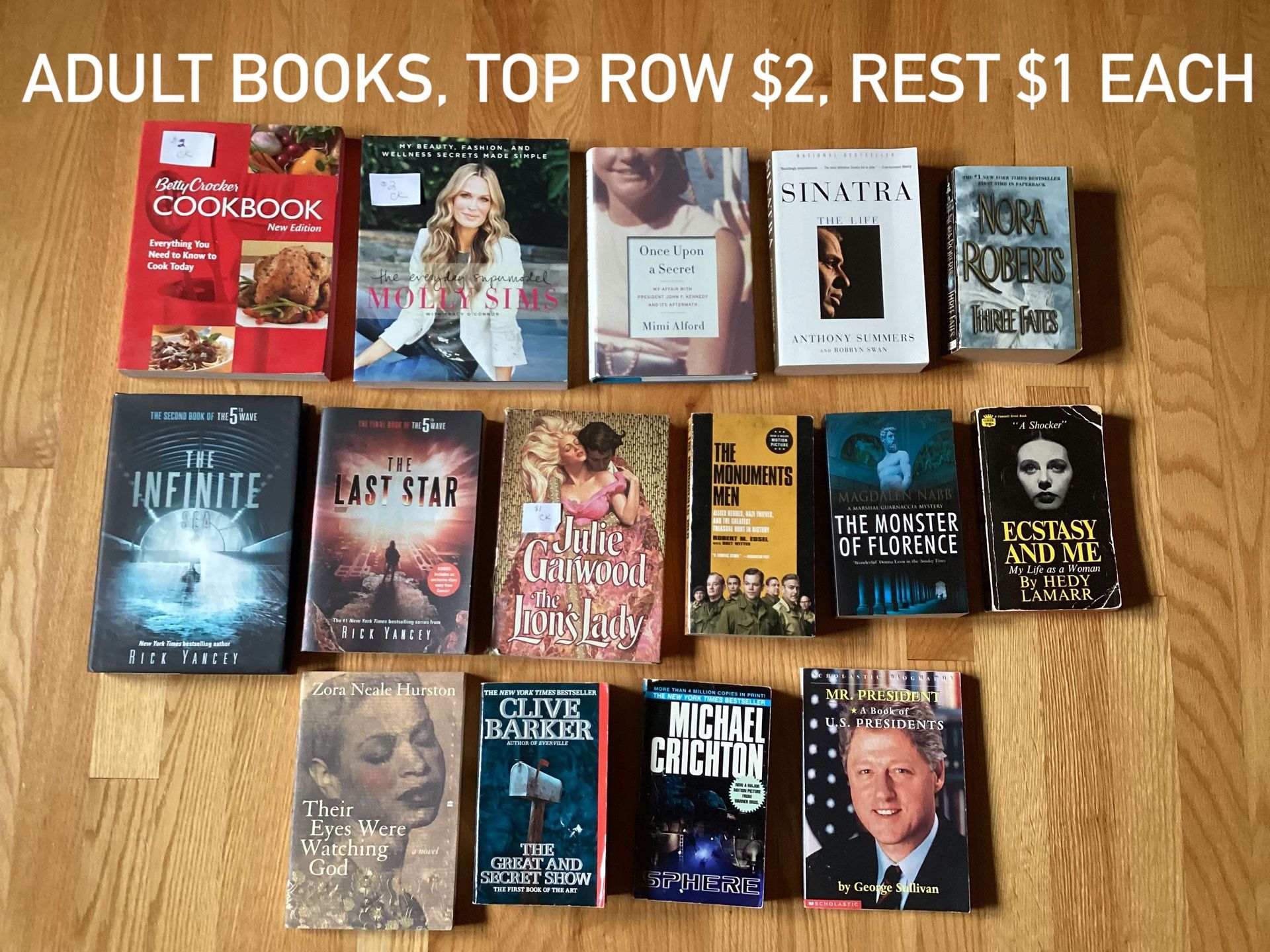 NICE VARIETY OF ADULT BOOKS PRICED AS MARKED