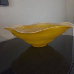 Decorative Colored Art Glass Bowl - Orange