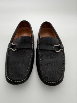 Bacco Bucci Black Leather Driving Loafers Men’s Designer Slip-On Shoes Size 10