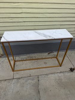 Top Console Table Gold Metal Frame