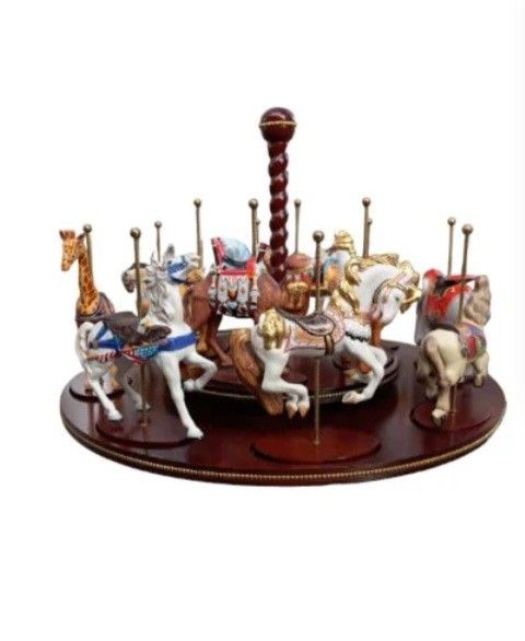 1988 Franklin Mint Treasury Of Carousel Art By William Manns 12 Piece Carousel With Original Boxes

