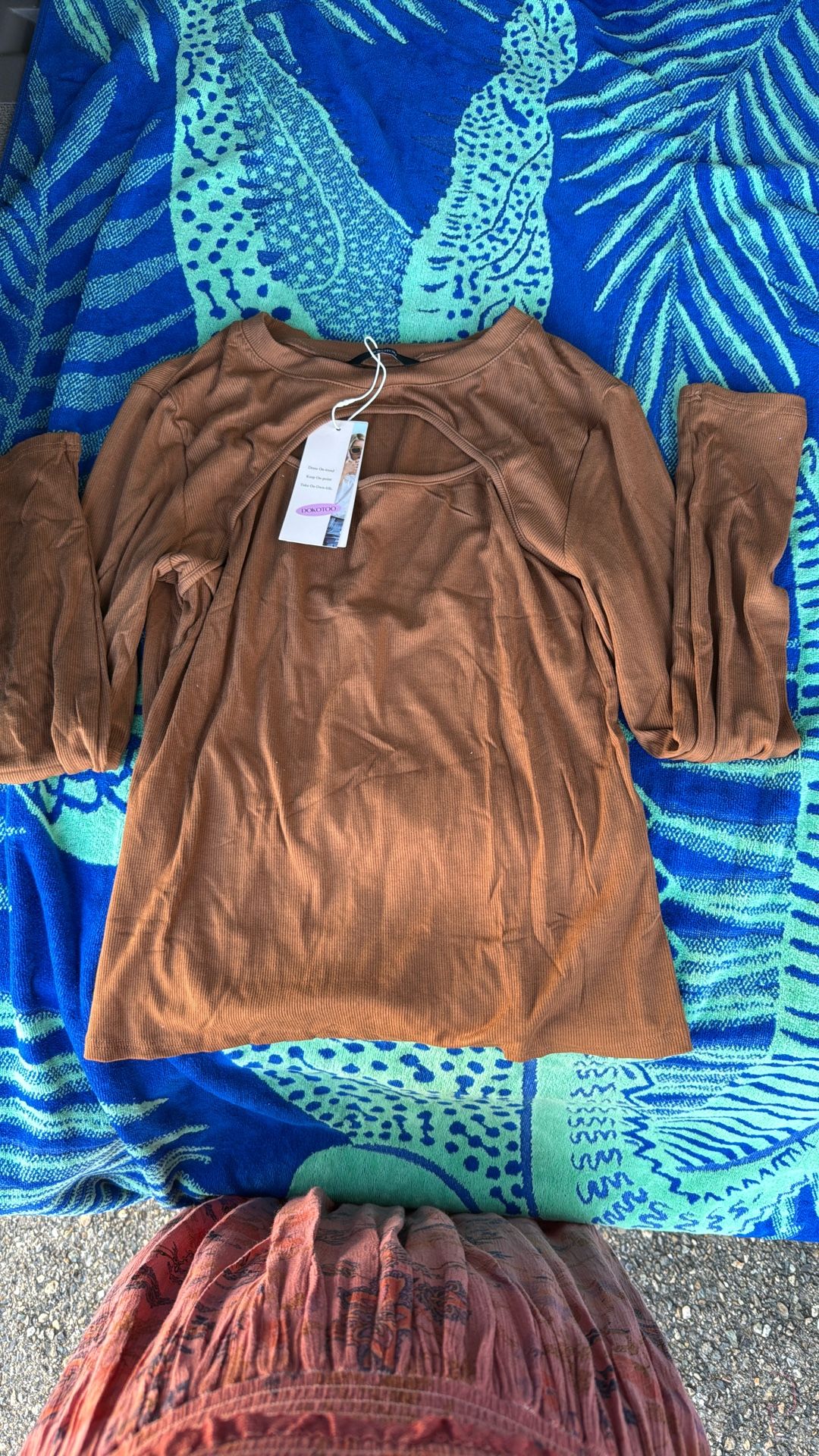 Large Ribbed Brown Long Sleeve
