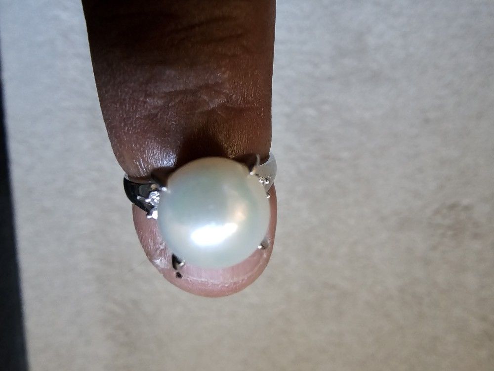 Pearl Diamond Ring