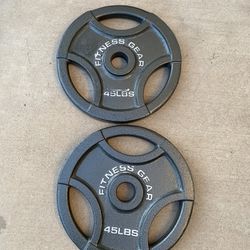 Fitness Gear 45lb Olympic Weight Plate Set 