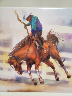 Ride Em Cowboy Watercolor Print By Dan McManis