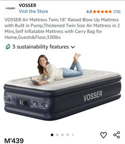 Twin 18inch inflatable mattress.(M'439)