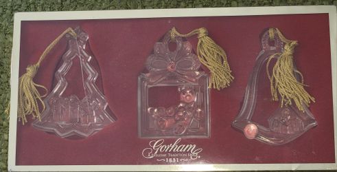 GORHAM CRYSTAL ORNAMENTS