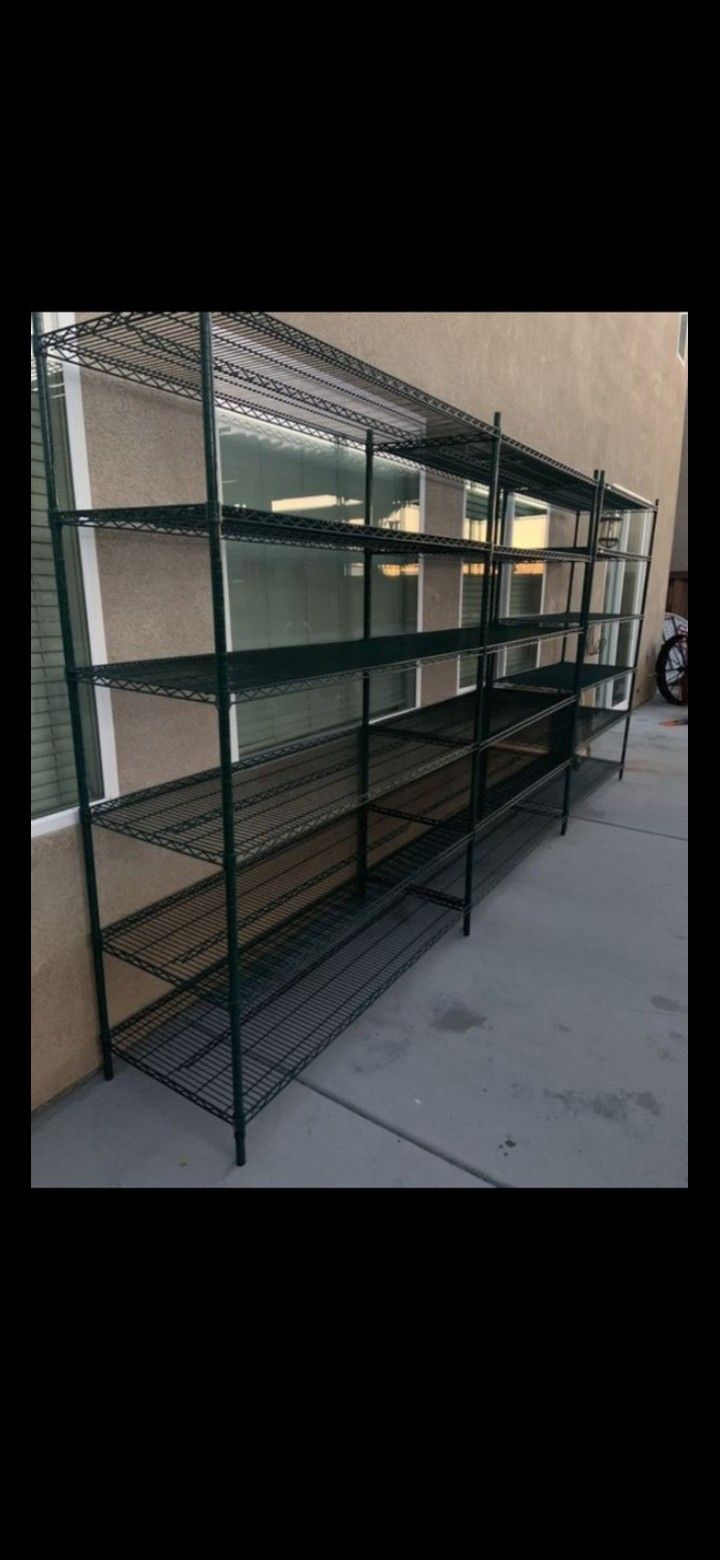 Metal shelves