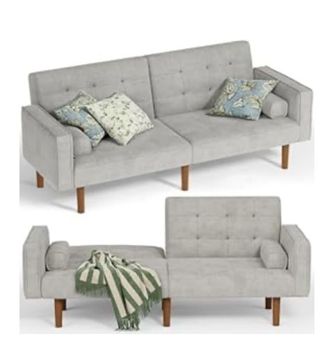 Mid Century Modern Sofa Convertible Futon