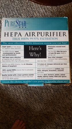 New Air Purifier HEPA Filter Cleaner TRISTAR Purestar for Sale in