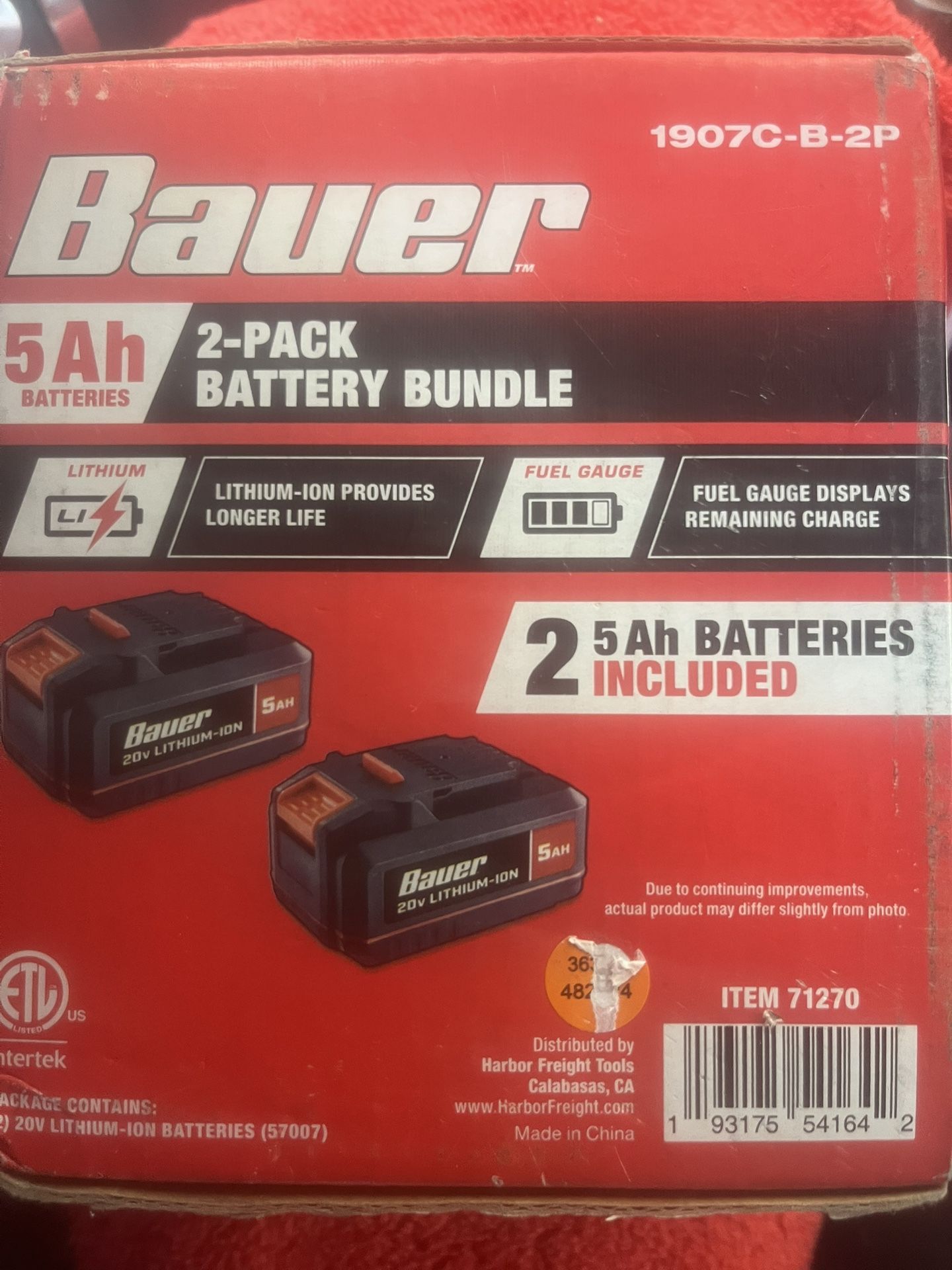 Bauer 5 ah Batteries