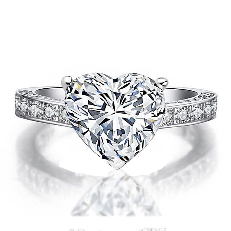 "Sweet Crystal Clear CZ Heart Lovely Diamonds Heart Rings for Women, PD693
 
 