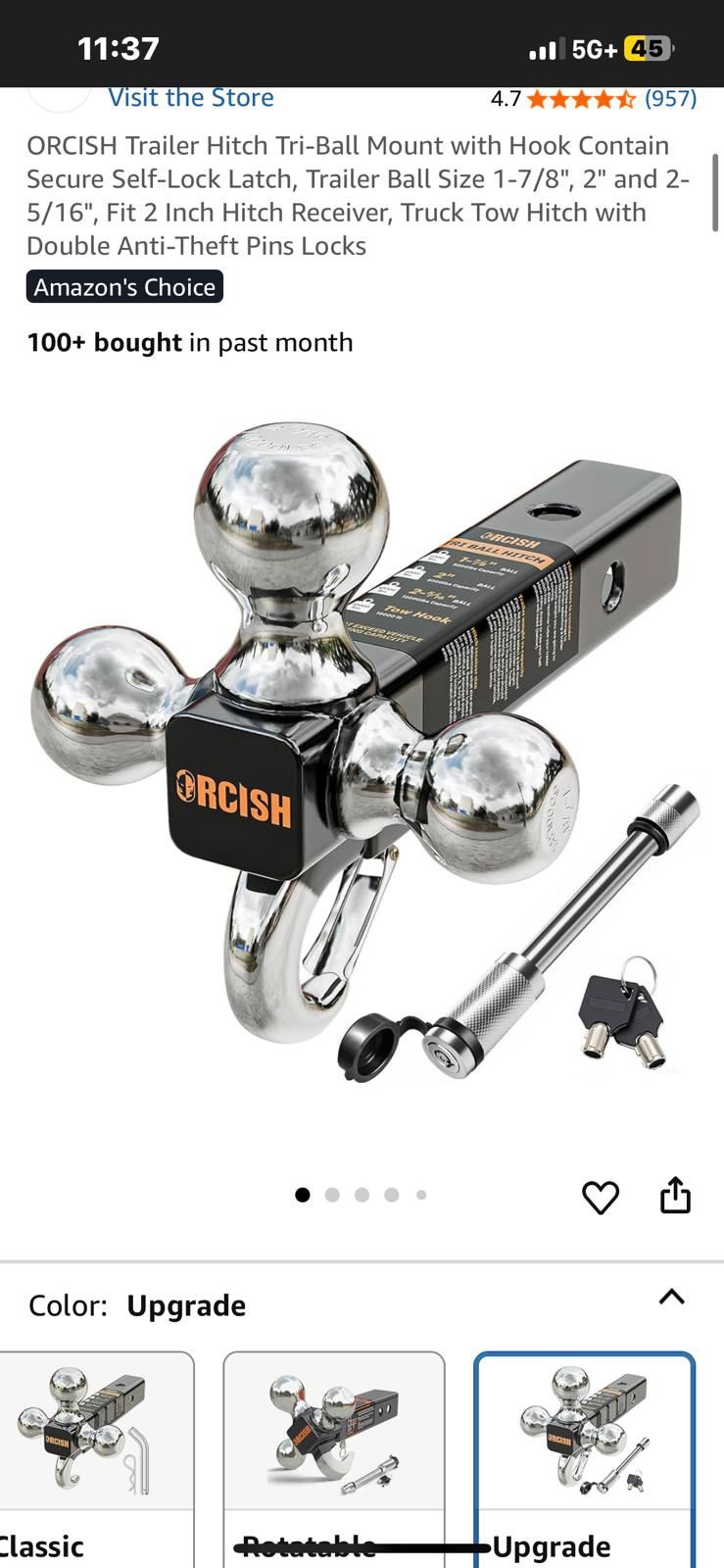 Orcish Trailer Hitch Tri- Ball Mount