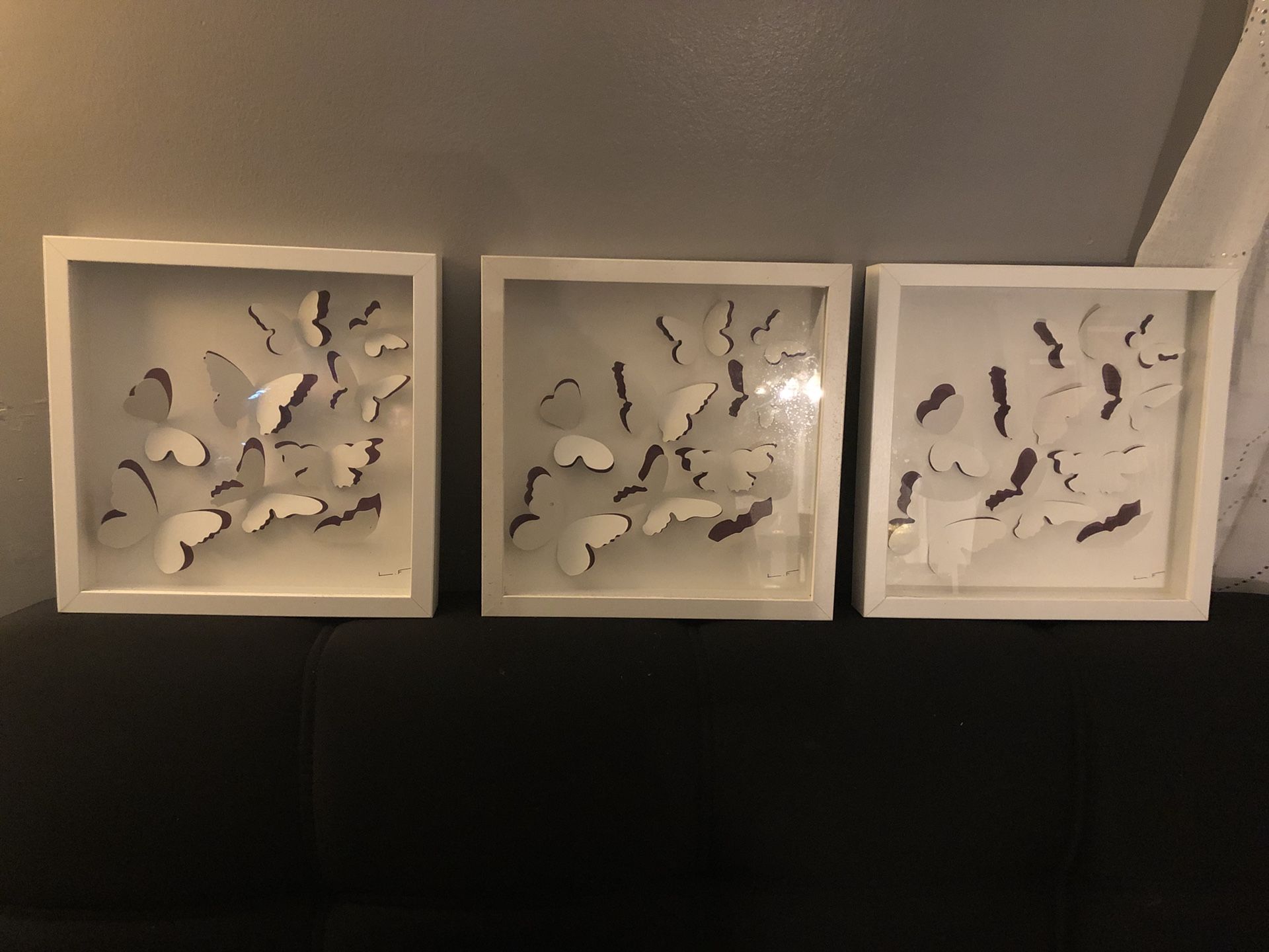 3 Ikea butterflies frames