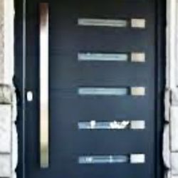 Custom Made Main Entry iron Doors Whit Tempered Glass And Custom Paint Any Color 