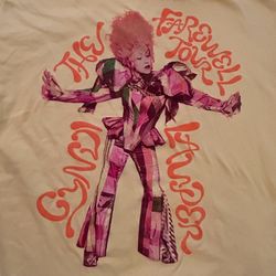 Cyndi Lauper Farewell Tour yellow photo t-shirt