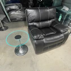 Love seat & Recliner  With 2 Glass End tables
