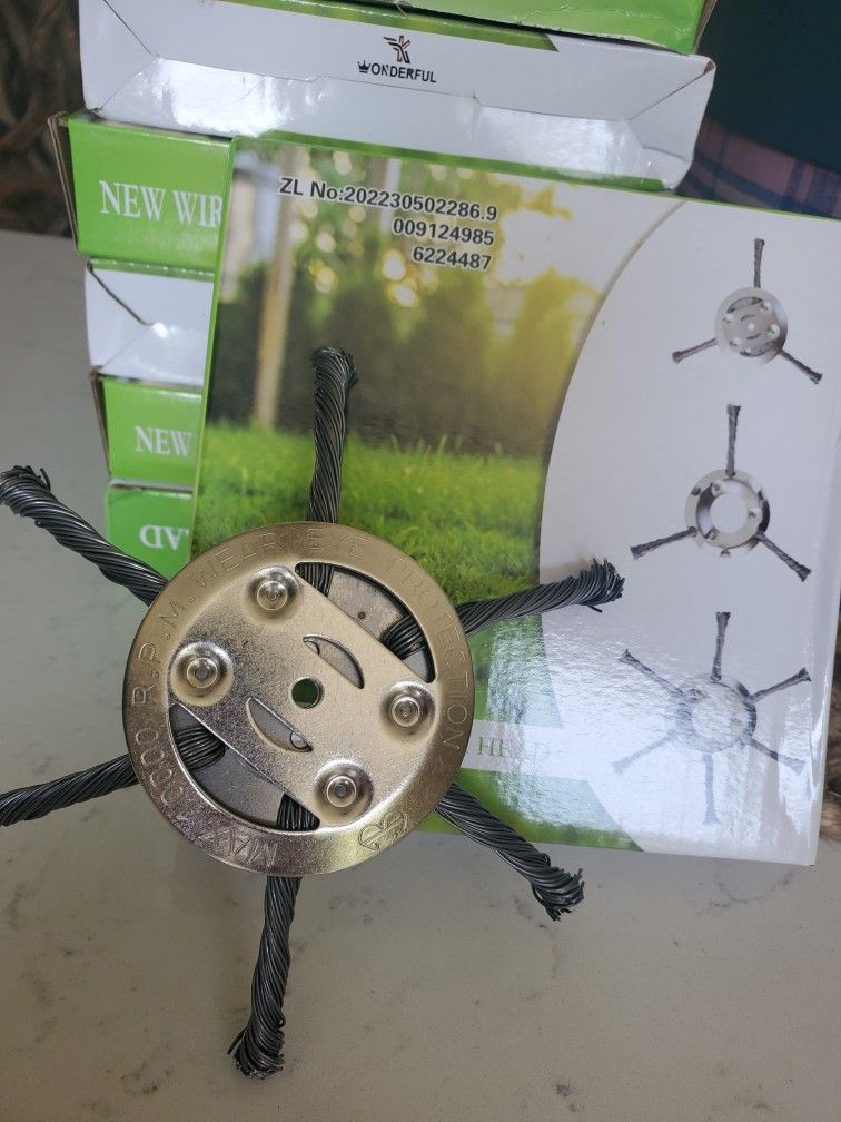8 wire brush attachments for GAS trimmer lawn weeds NEW