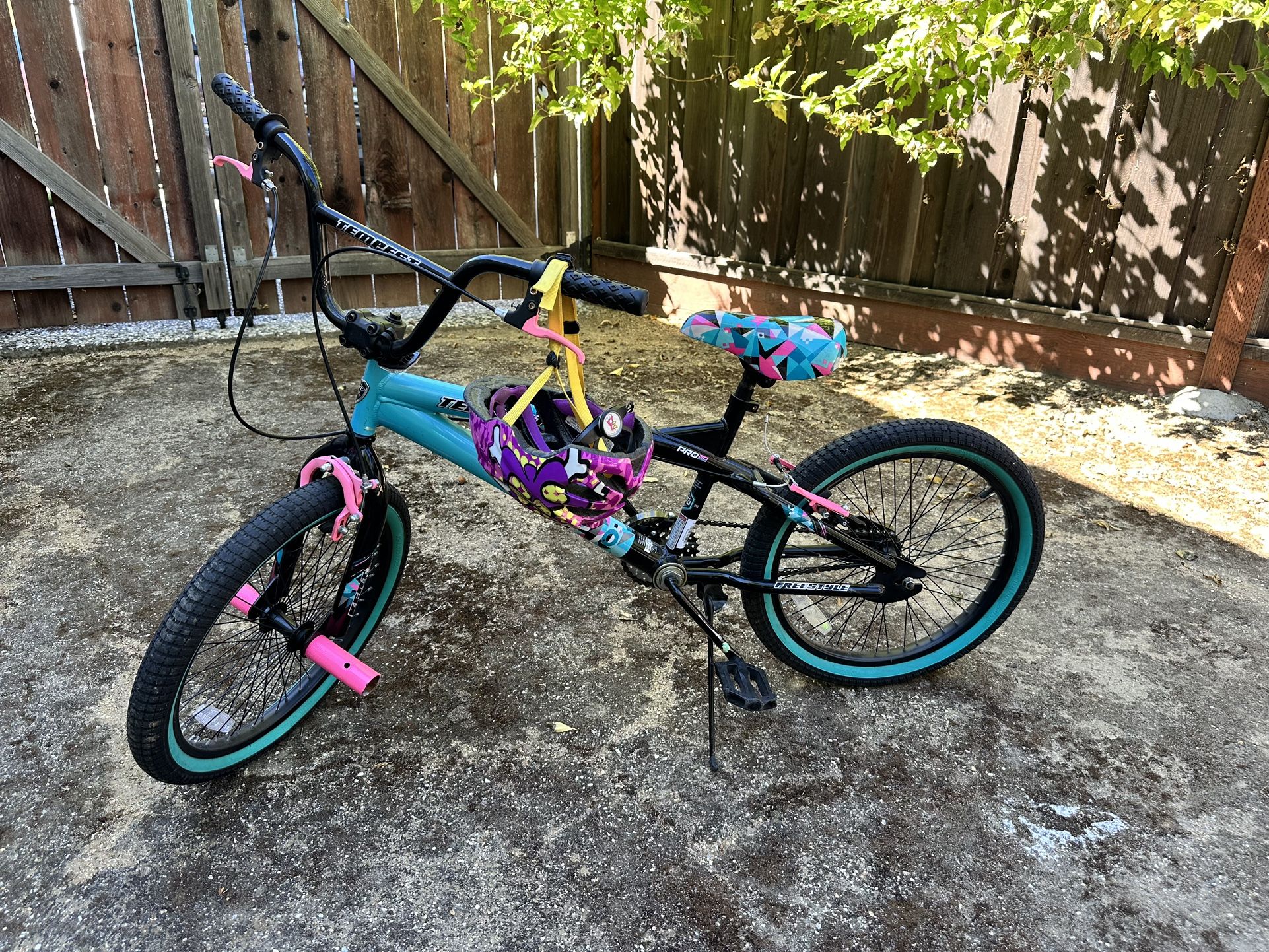 20" Kent Tempest BMX Bicycle, Fits Riders 4'2" - 5', Black/Aqua, Child, Unisex