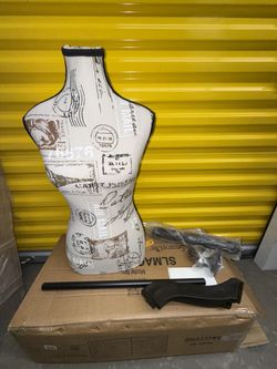 France Female Mannequin Torso Dress Form Adjustable Tripod Stand Base Writing