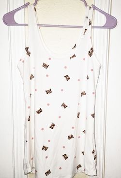 Kitty Cat Pattern White Comfy Tank Top For Women