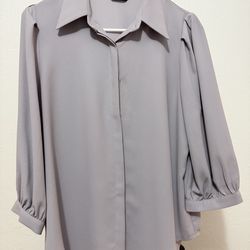 Elegant Puff Sleeve Blouse – One Size