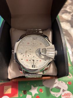 Diesel Big Daddy Smoke-Tone Dial SS Chronograph Quartz Mens Watch DZ7247