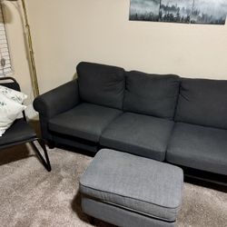 Modern Gray Sofa Set – Excellent Condition!