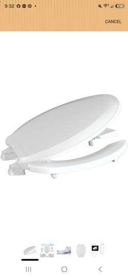 2 inch Raised Toilet Seat for Seniors, Elongated, Open Front, White Open Front with Cover, Plastic, Made in the USA, HL820STS-001