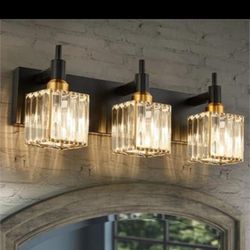  Modern Crystal Bathroom Vanity Light 3-Light 