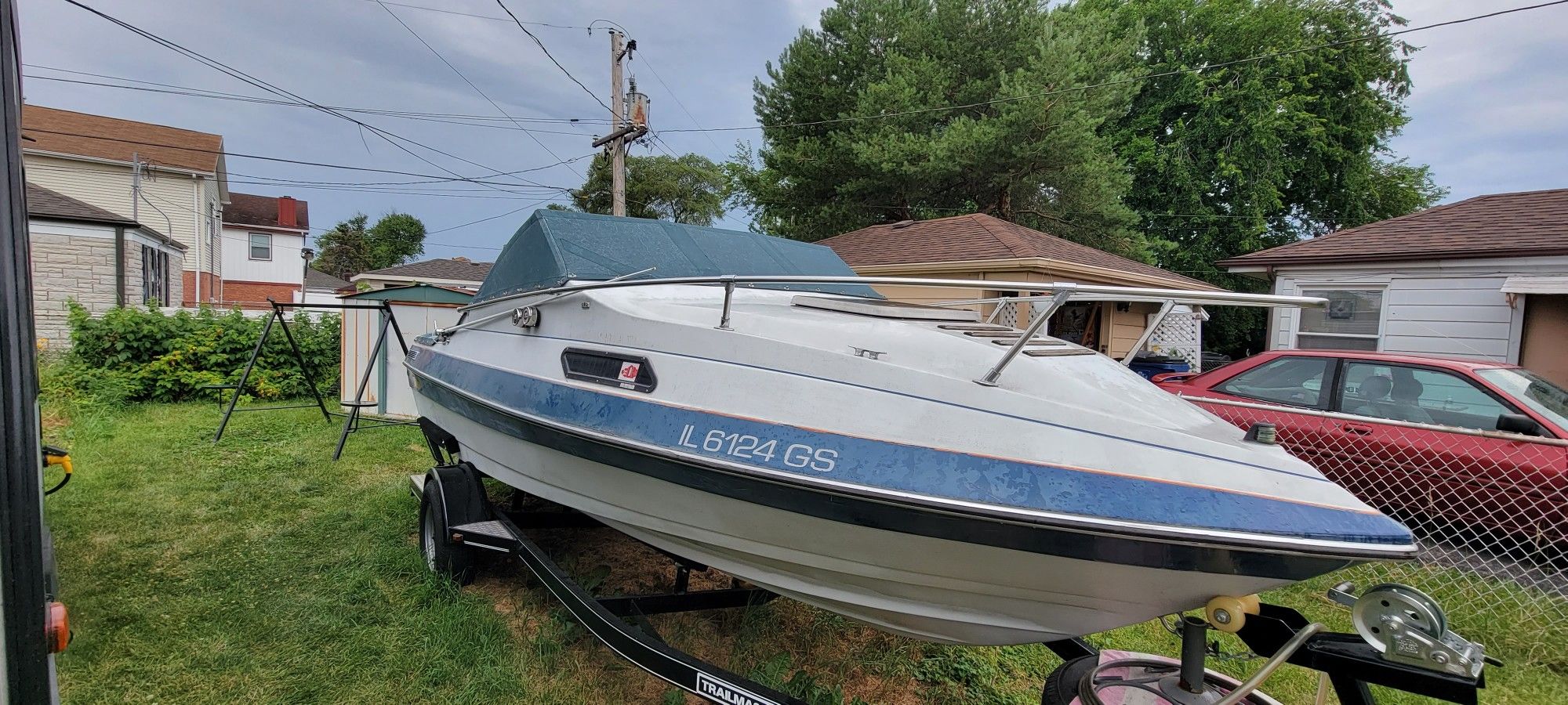 Boat with mercury 115HP and trailer