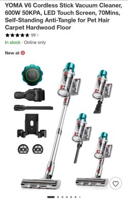***New*** V6 Cordless Stick Vacuum Cleaner, 600W 50KPA LED Touch Screen