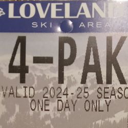 Three (3) Loveland Mountain Ski Passes