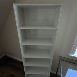 White book shelf