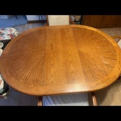 All Oak Oval Kitchen Table With 4 Chairs