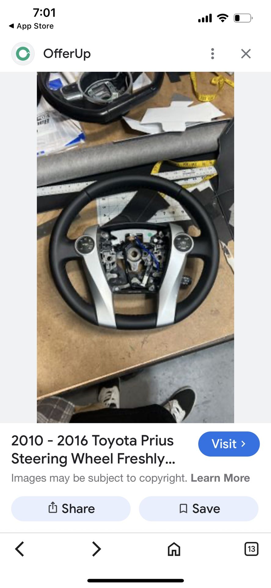 2010 Toyota Prius Steering Wheel