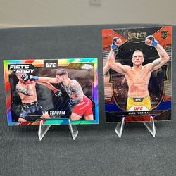 UFC White House Card Main Event 25 Topps Chrome Ilia Topuria Fists of Fury & Alex Pereira Red Blue