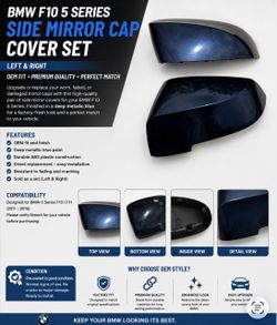 BMW F10 5 Series Side Mirror Cap Cover Set